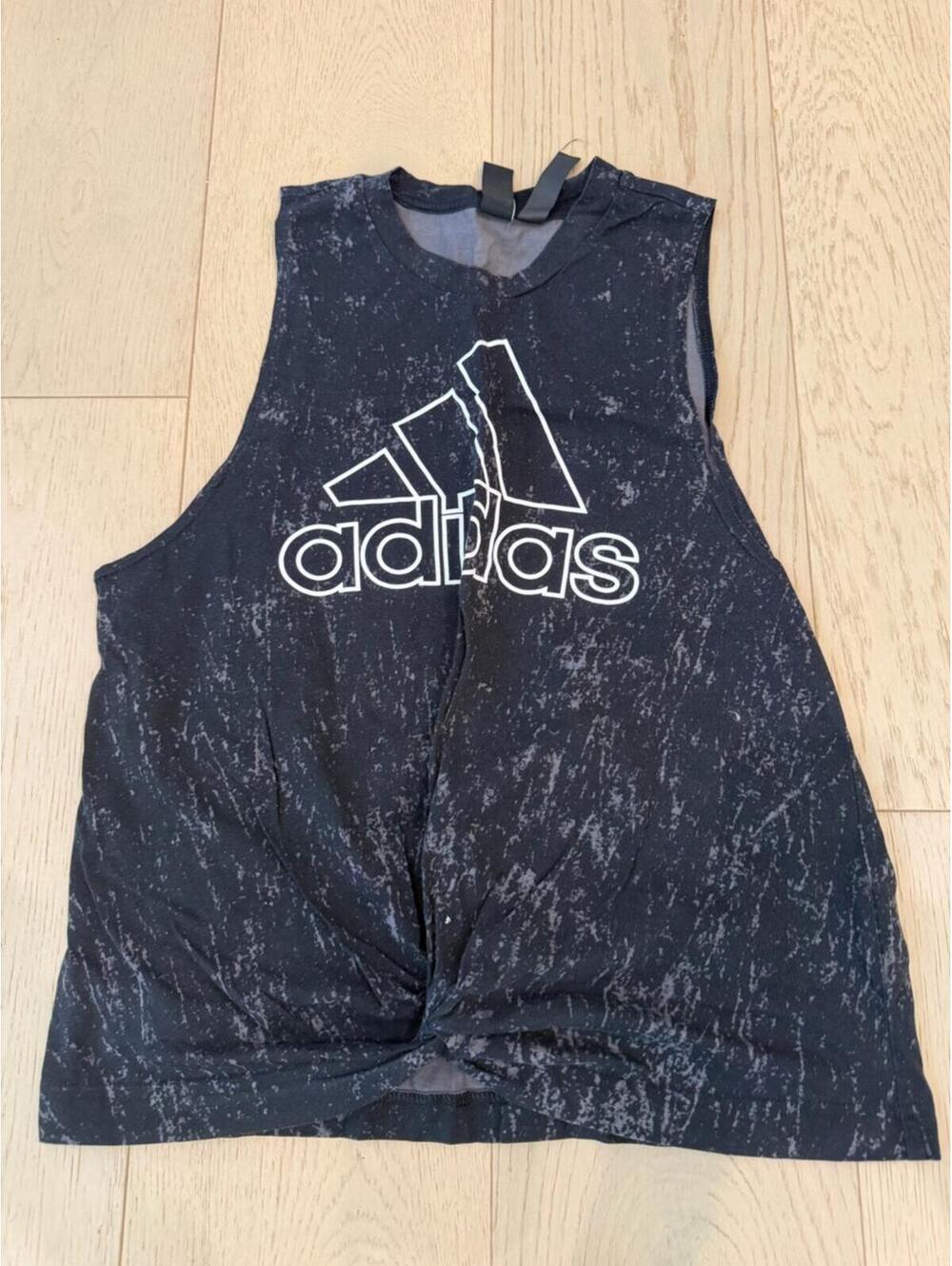 adidas Black Marbled Logo Tank